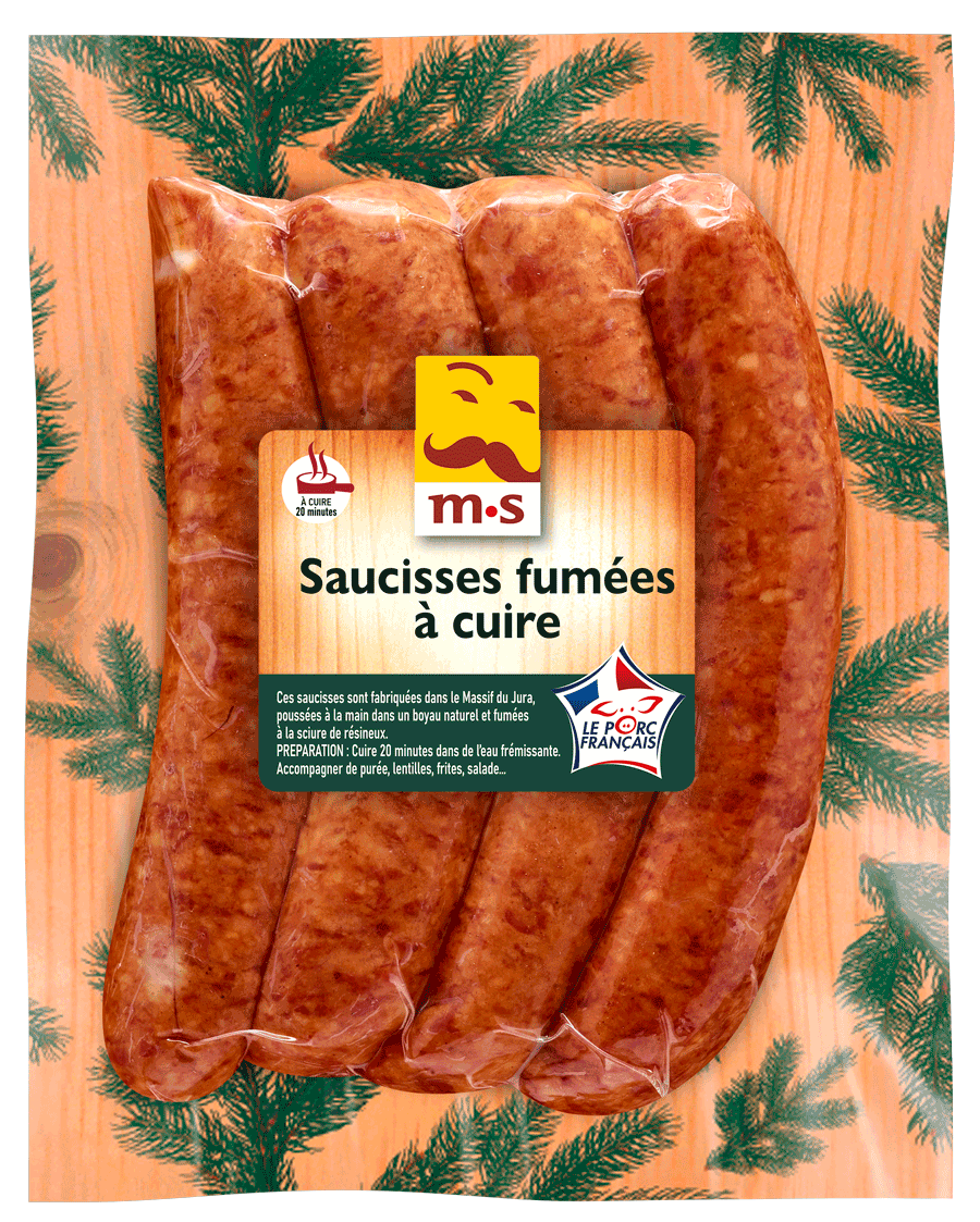 Saucisses fumées avec boyau